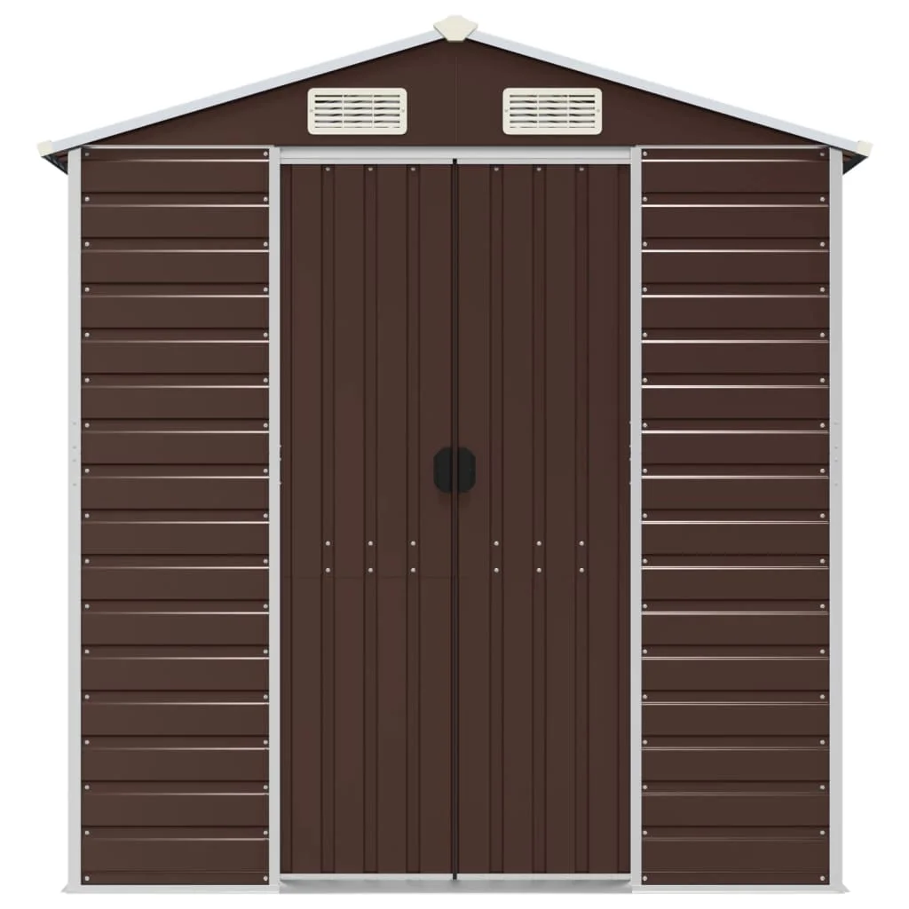 Barna horganyzott acél kerti fészer 191 x 130 x 198 cm