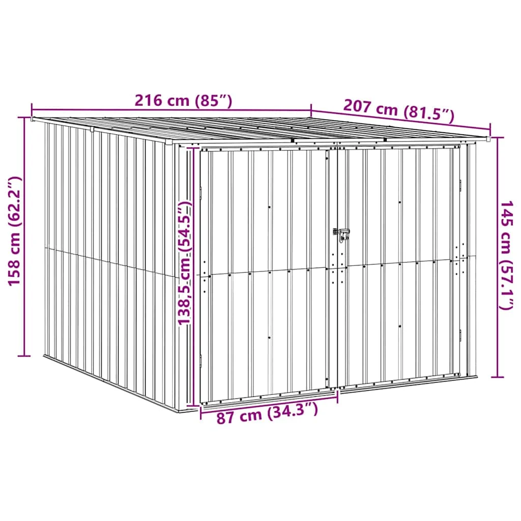 Bicikli Sátor 3 pcs Barna 215 x 206 x 157 cm Fém