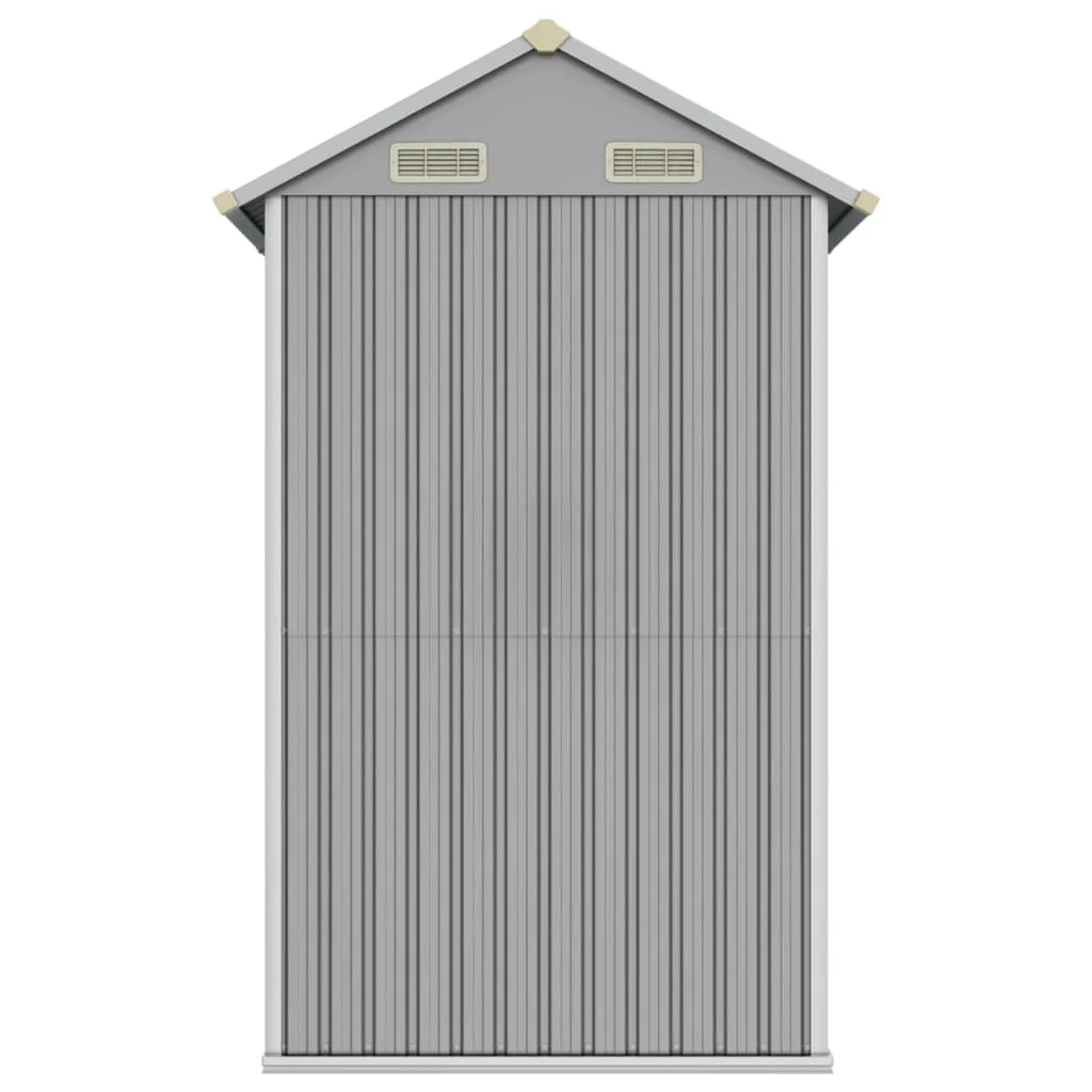 Világosszürke horganyzott acél kerti fészer 192 x 152,5 x 237 cm