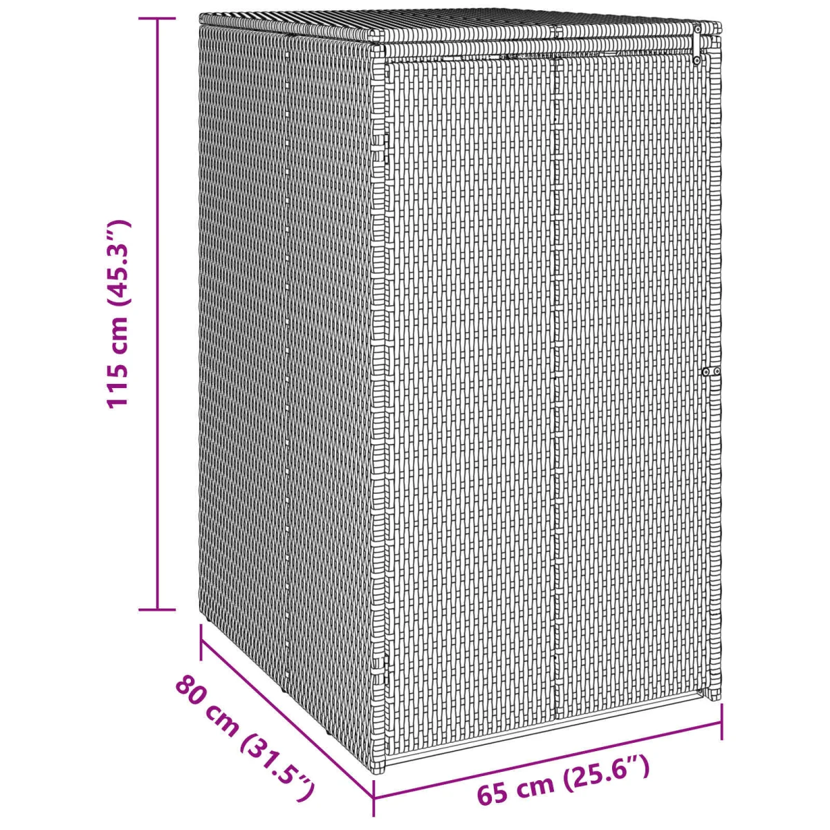 Kuka Doboz Szürke 65 x 80 x 115 cm Polietilén