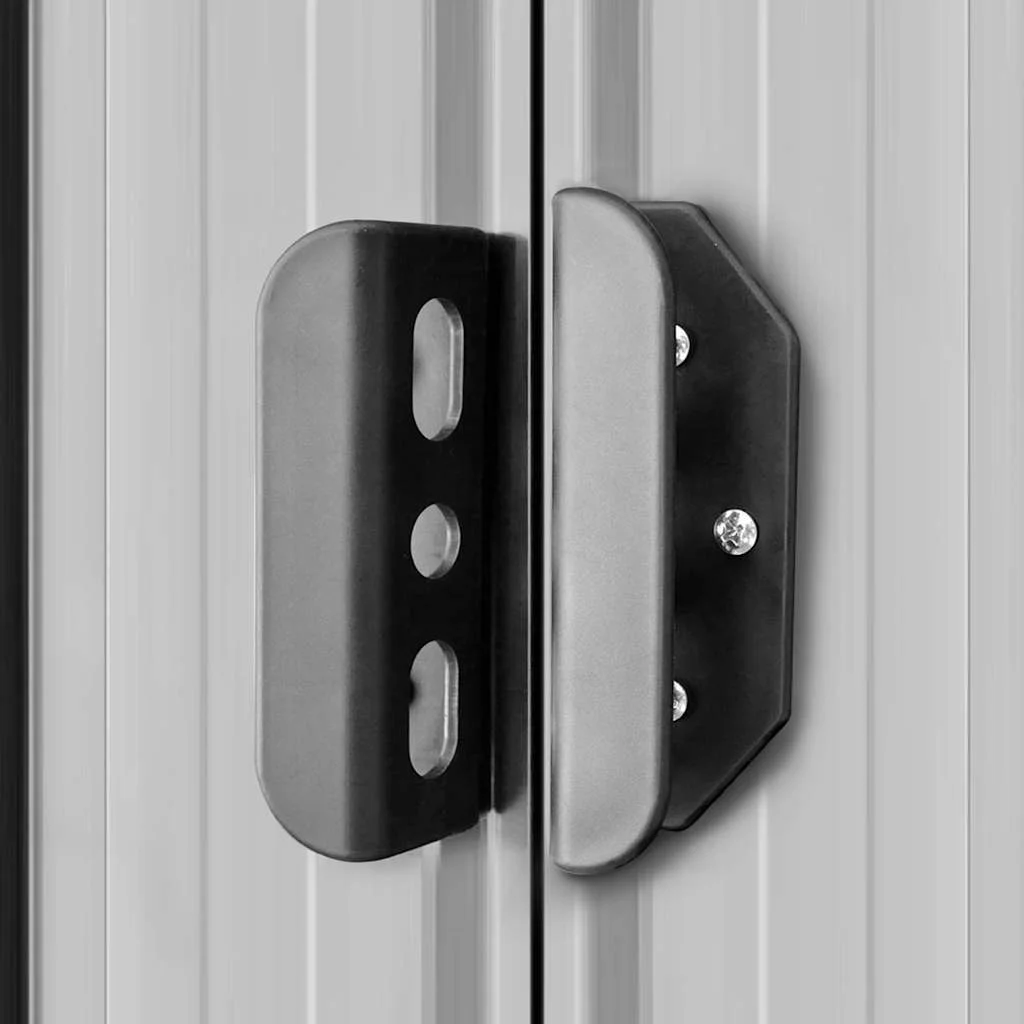 Szürke fém kerti fészer 257 x 205 x 178 cm