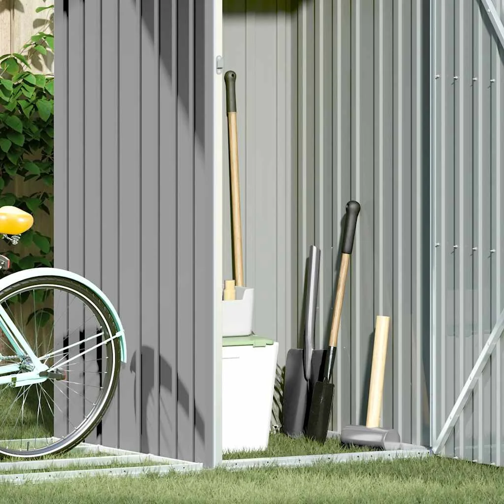 Szürke horganyzott acél kerti tűzifatároló 245 x 98 x 159 cm