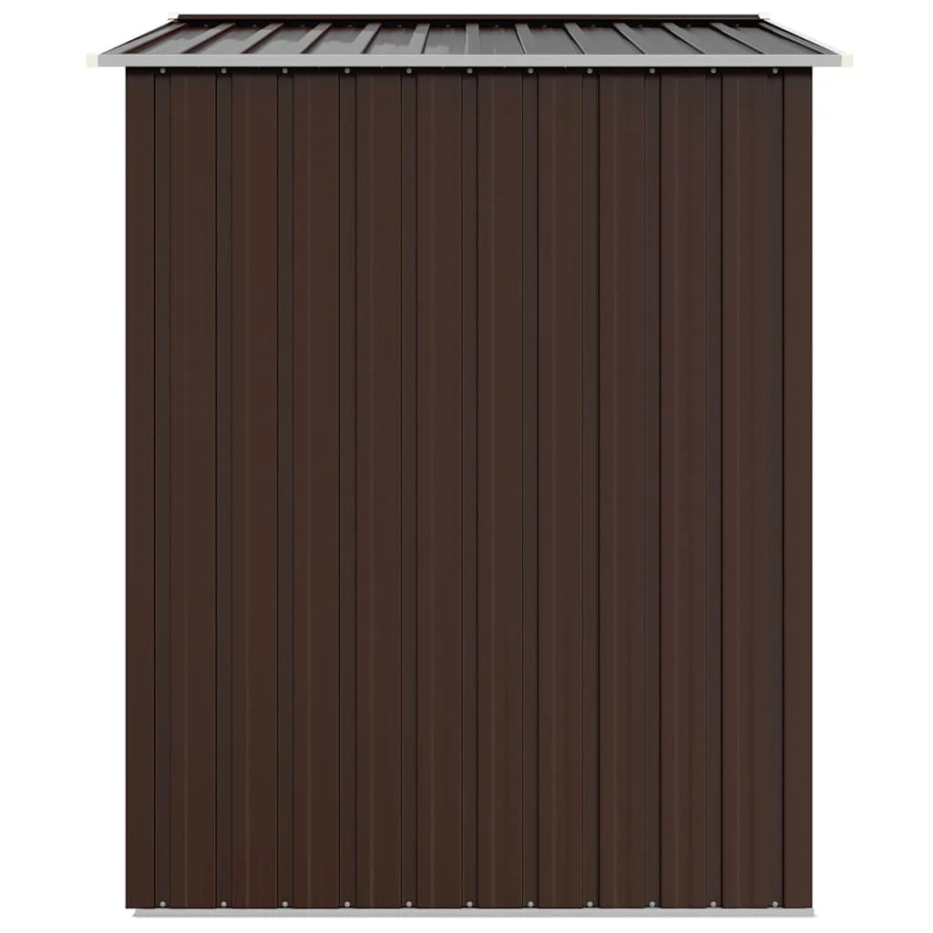 Barna horganyzott acél kerti fészer 205 x 129 x 183 cm 