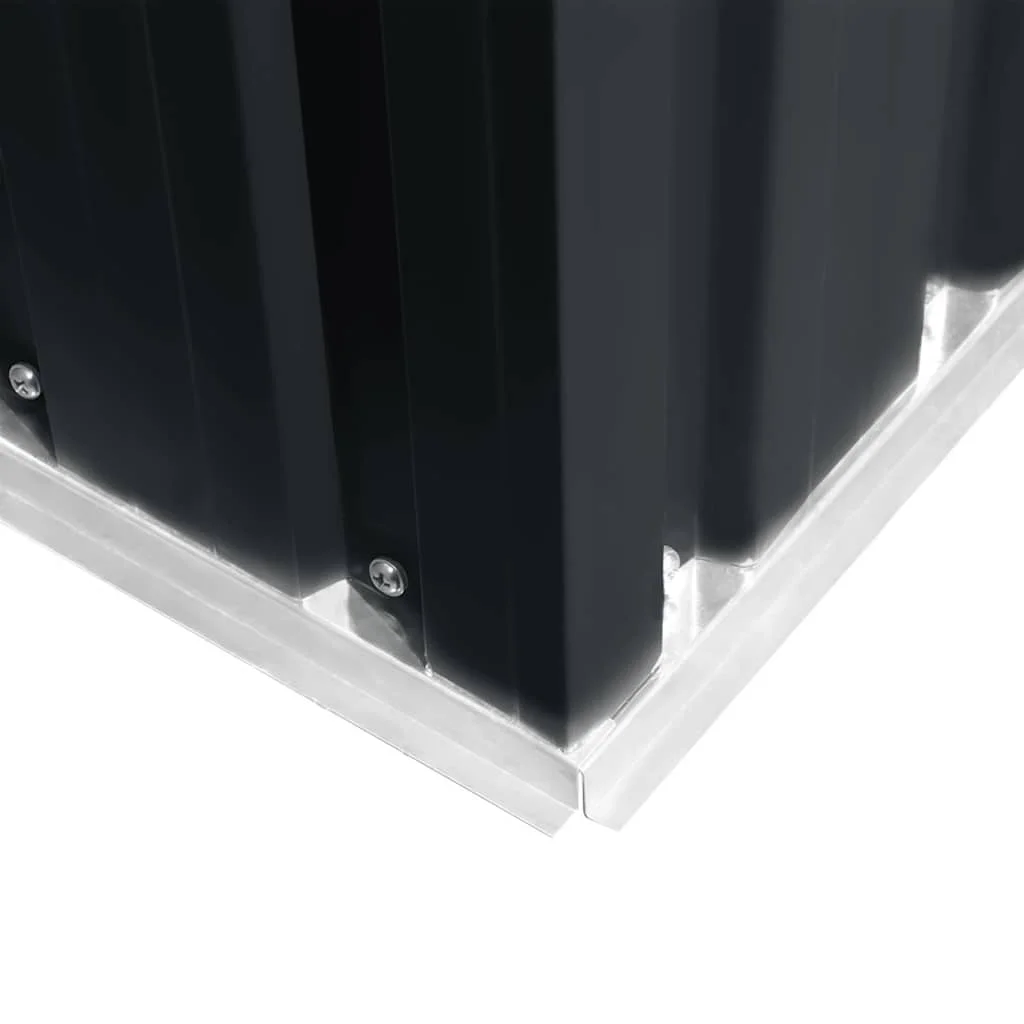 Antracitszürke acél kerti fészer 257 x 205 x 178 cm  