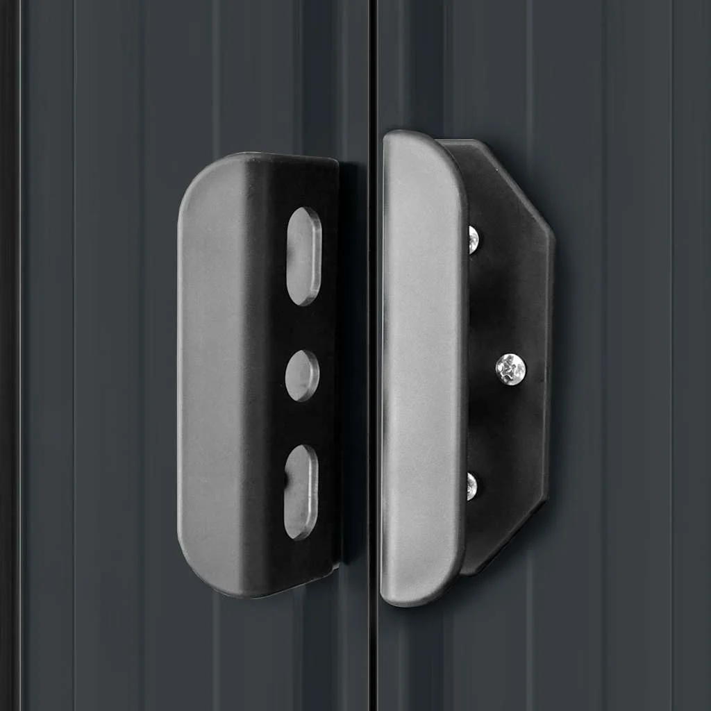 Antracitszürke acél kerti fészer 257 x 205 x 178 cm  