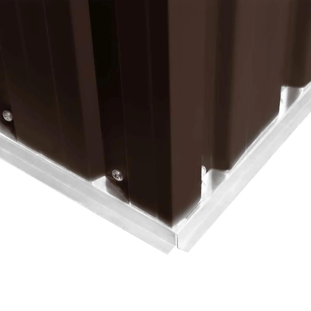 Barna acél kerti fészer 257 x 205 x 178 cm 