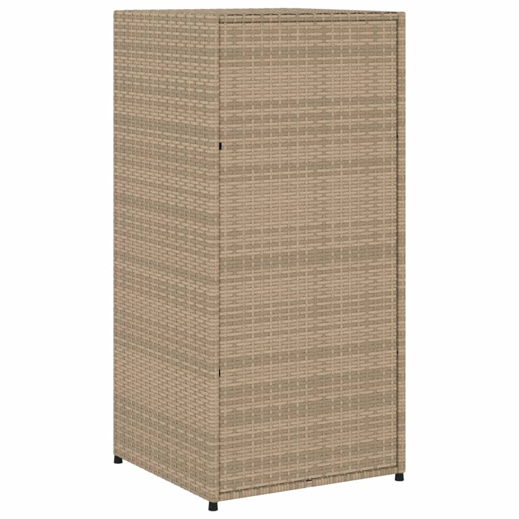 Bézs polyrattan kerti tárolószekrény 55 x 55 x 111 cm