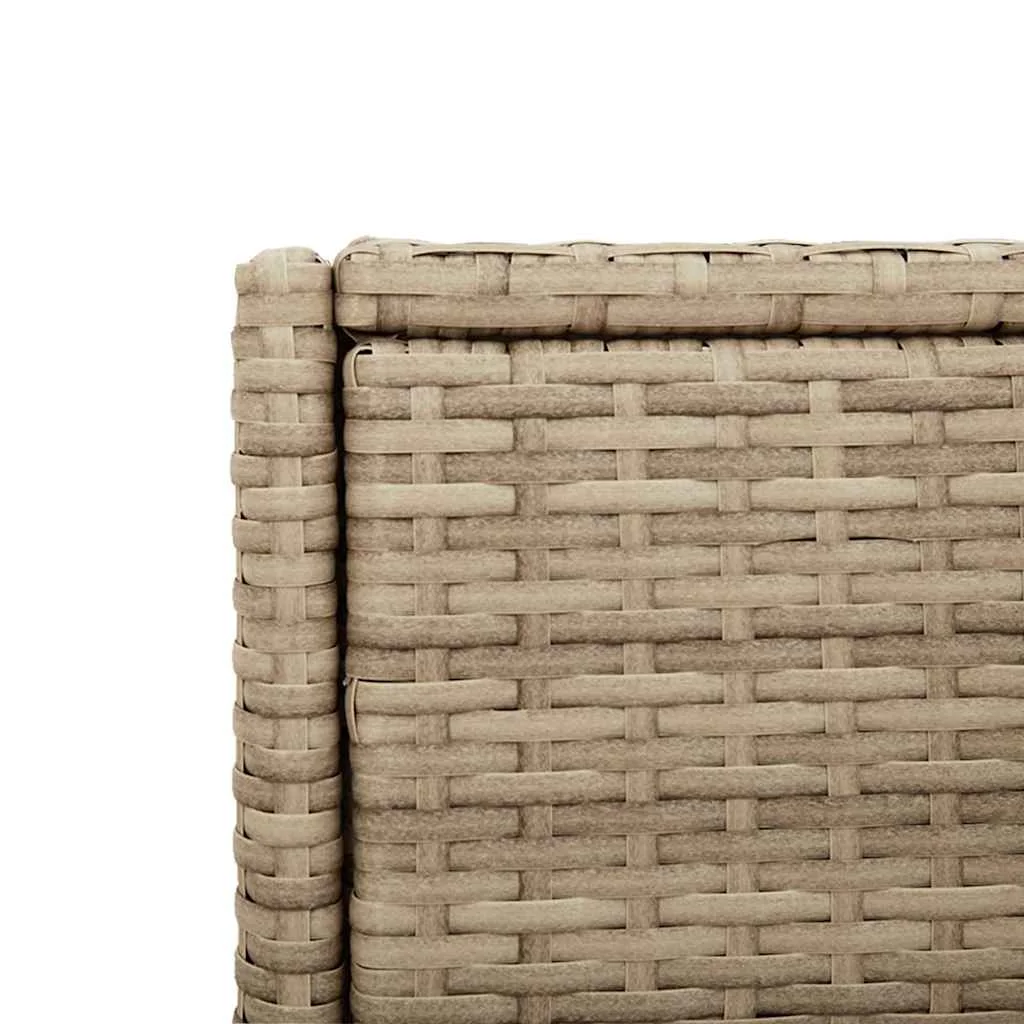Bézs polyrattan kerti tárolószekrény 55 x 55 x 111 cm