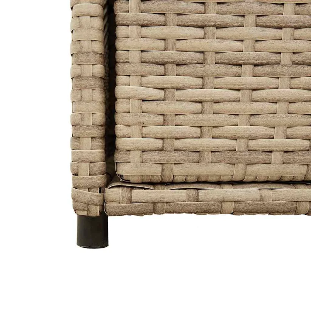 Bézs polyrattan kerti tárolószekrény 55 x 55 x 111 cm