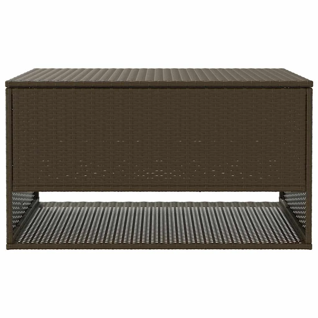 Barna polyrattan kültéri párna doboz 100x55x55,5 cm