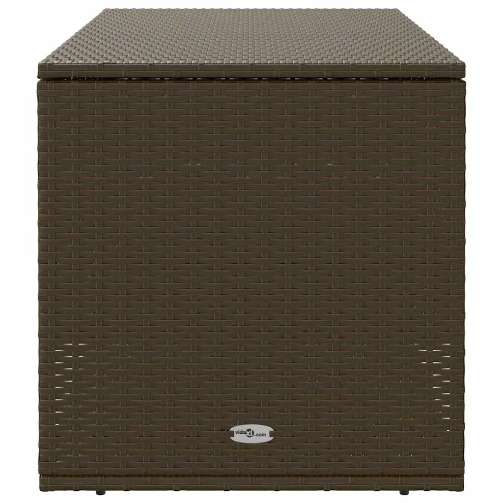Barna polyrattan kültéri párna doboz 100x55x55,5 cm