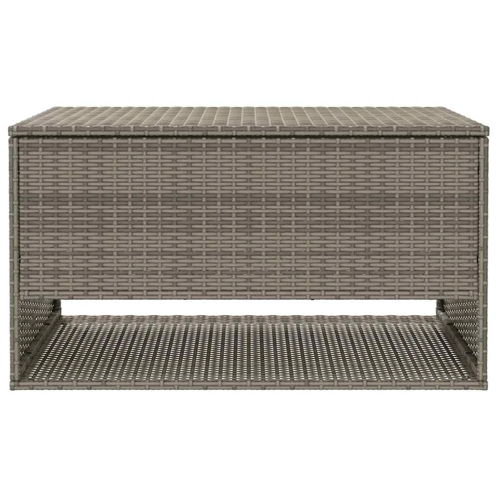 Szürke polyrattan kültéri párna doboz 100x55x55,5 cm