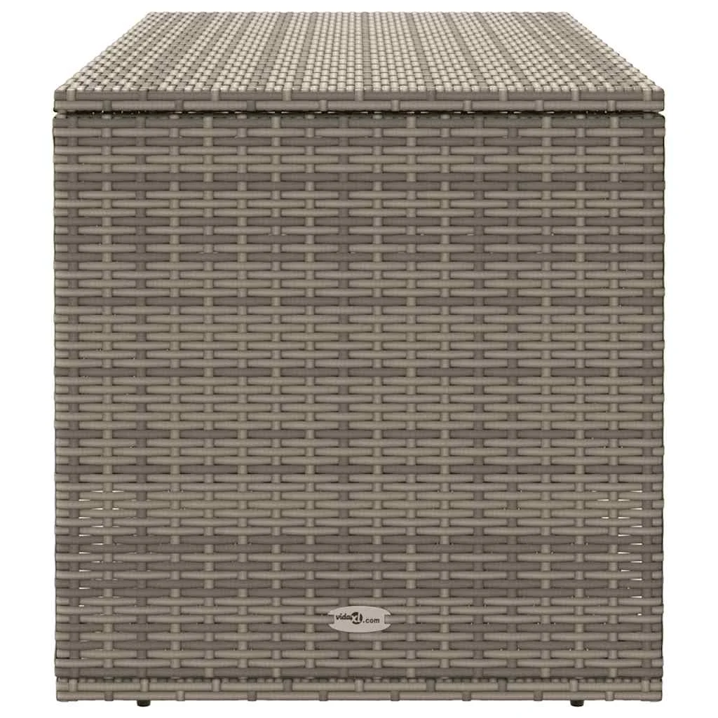 Szürke polyrattan kültéri párna doboz 100x55x55,5 cm