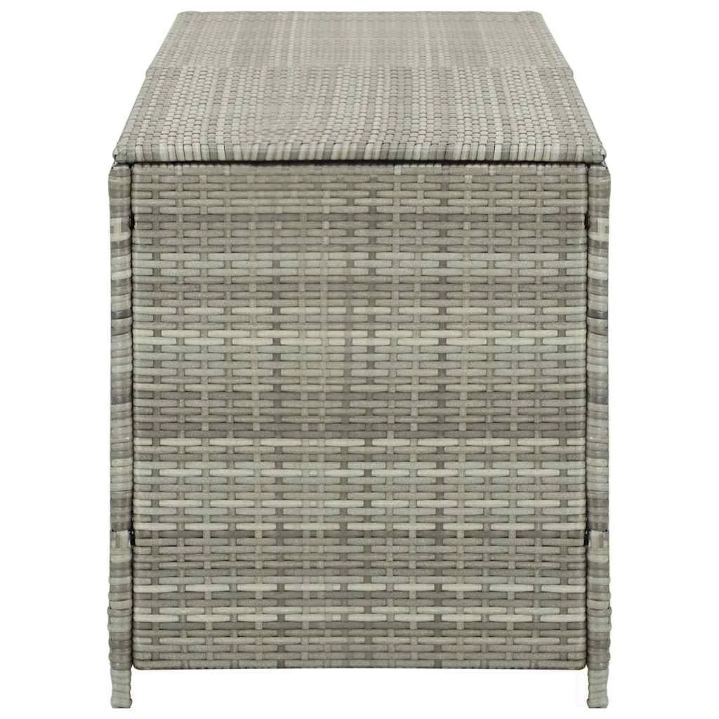 Szürke polyrattan kerti tárolóláda 200 x 50 x 60 cm