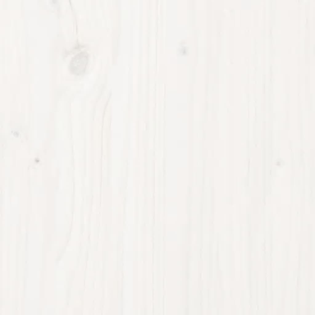 Fehér tömör fenyőfa kerti tárolóláda 76 x 42,5 x 54 cm