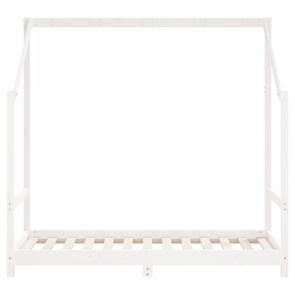 Fehér gyerek tömör fenyőfa ágykeret 2 x (80 x 160) cm