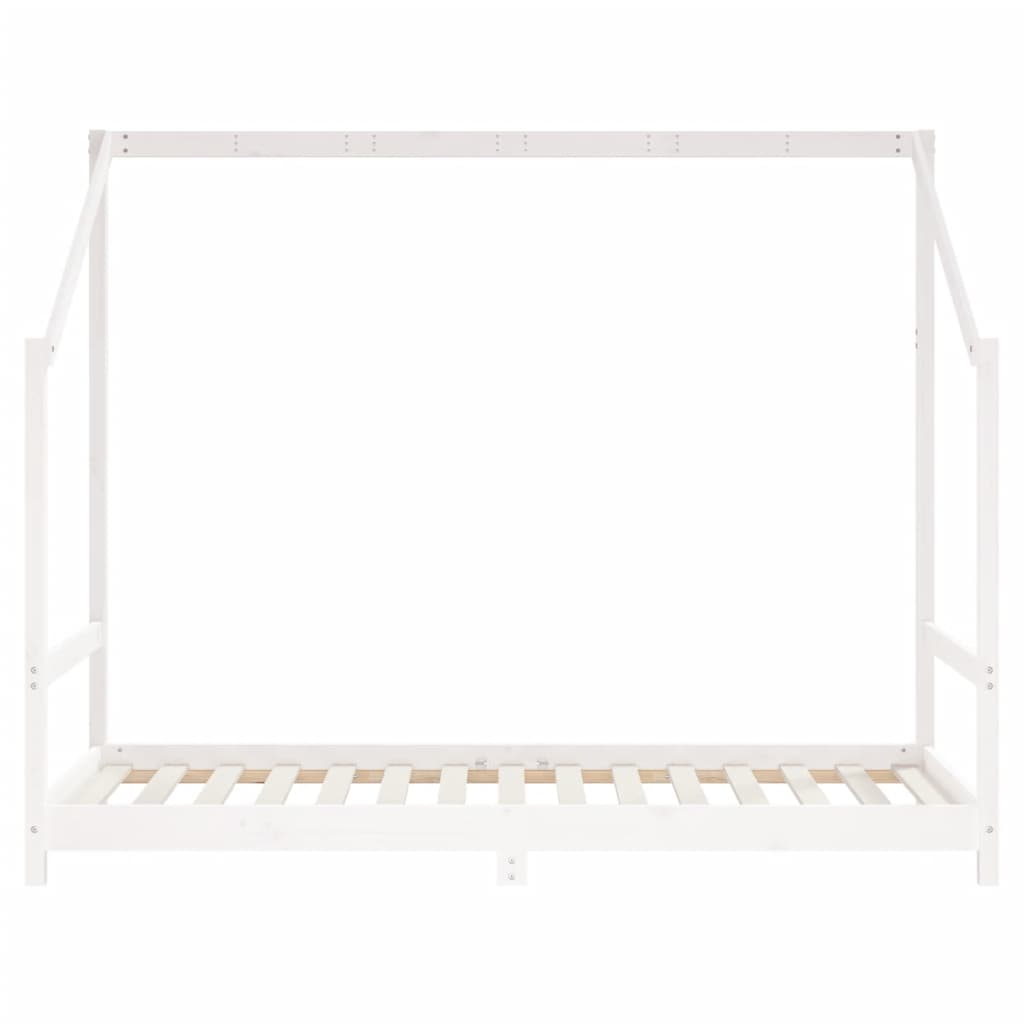 Fehér gyerek tömör fenyőfa ágykeret 2 x (90 x 190) cm
