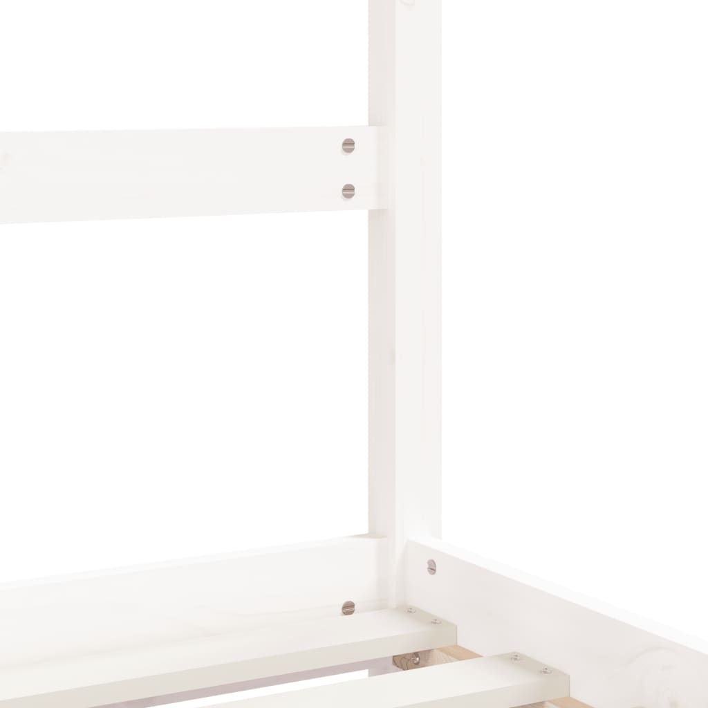 Fehér gyerek tömör fenyőfa ágykeret 2 x (90 x 190) cm