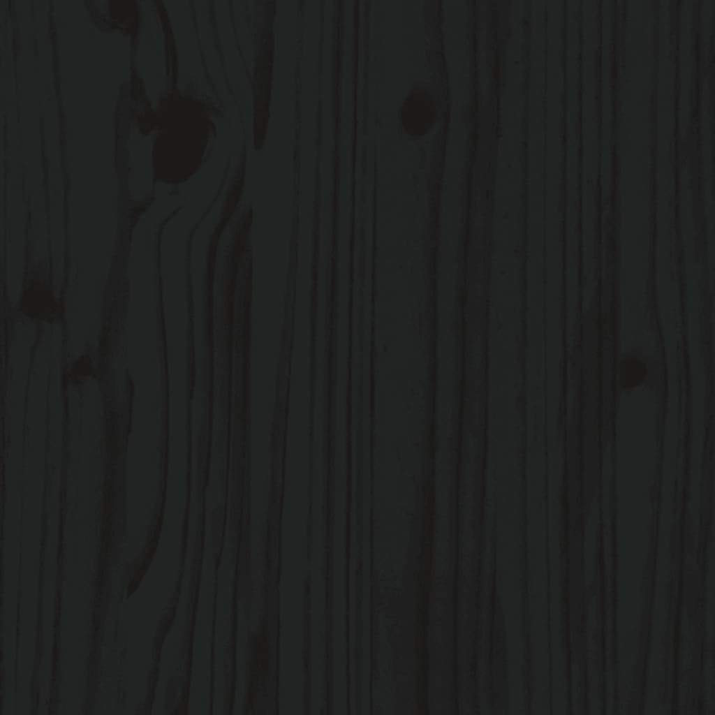 Fekete gyerek tömör fenyőfa ágykeret 80 x 200 cm