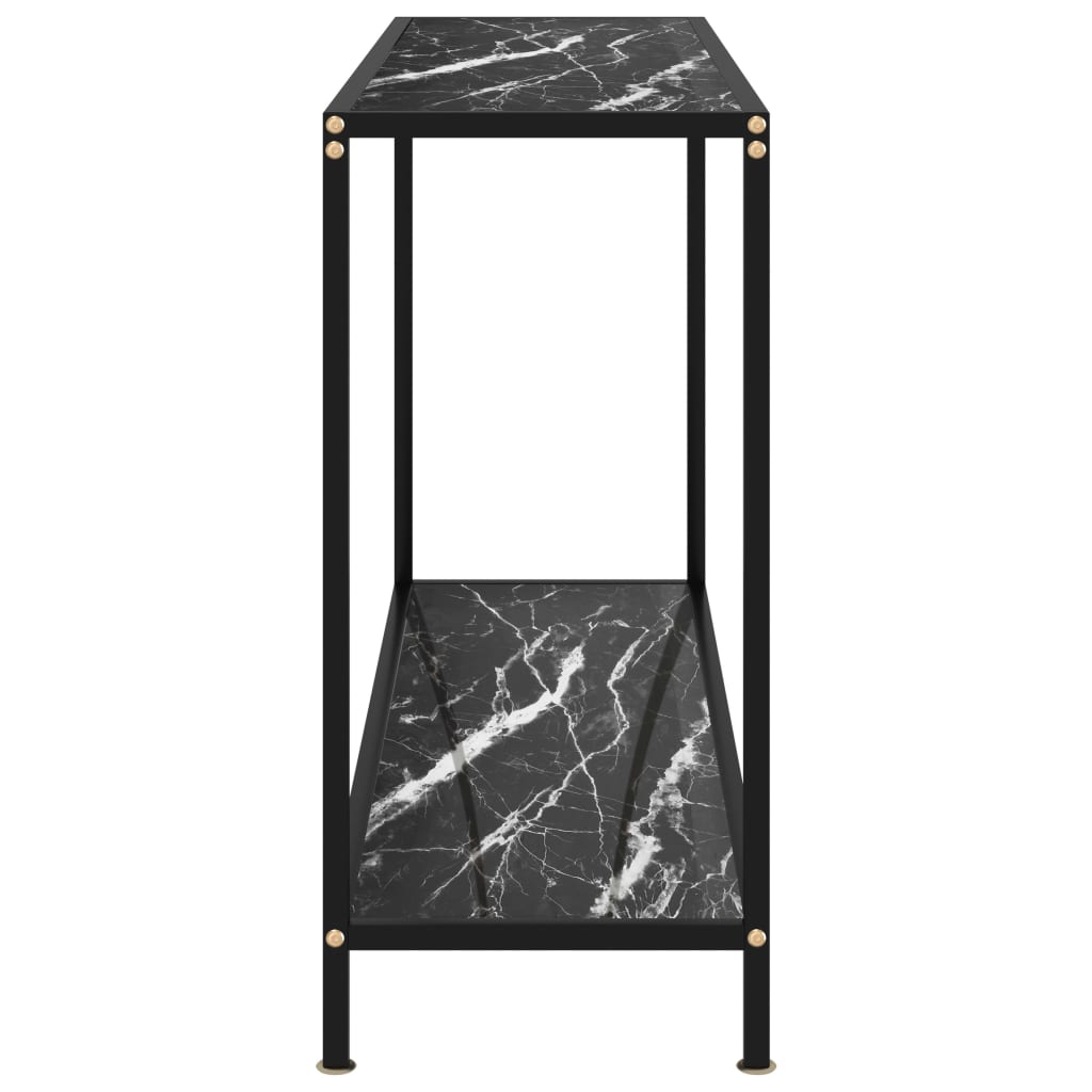 Fekete edzett üveg tálalóasztal 120 x 35 x 75 cm
