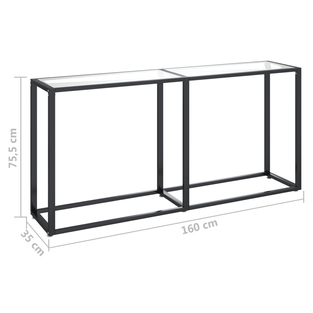 átlátszó edzett üveg tálalóasztal 160 x 35 x 75,5 cm