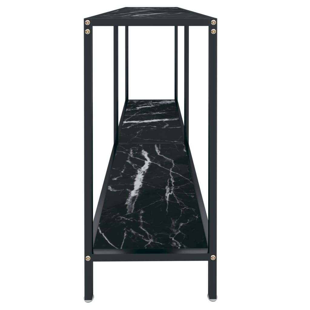 Fekete edzett üveg tálalóasztal 140 x 35 x 75,5 cm