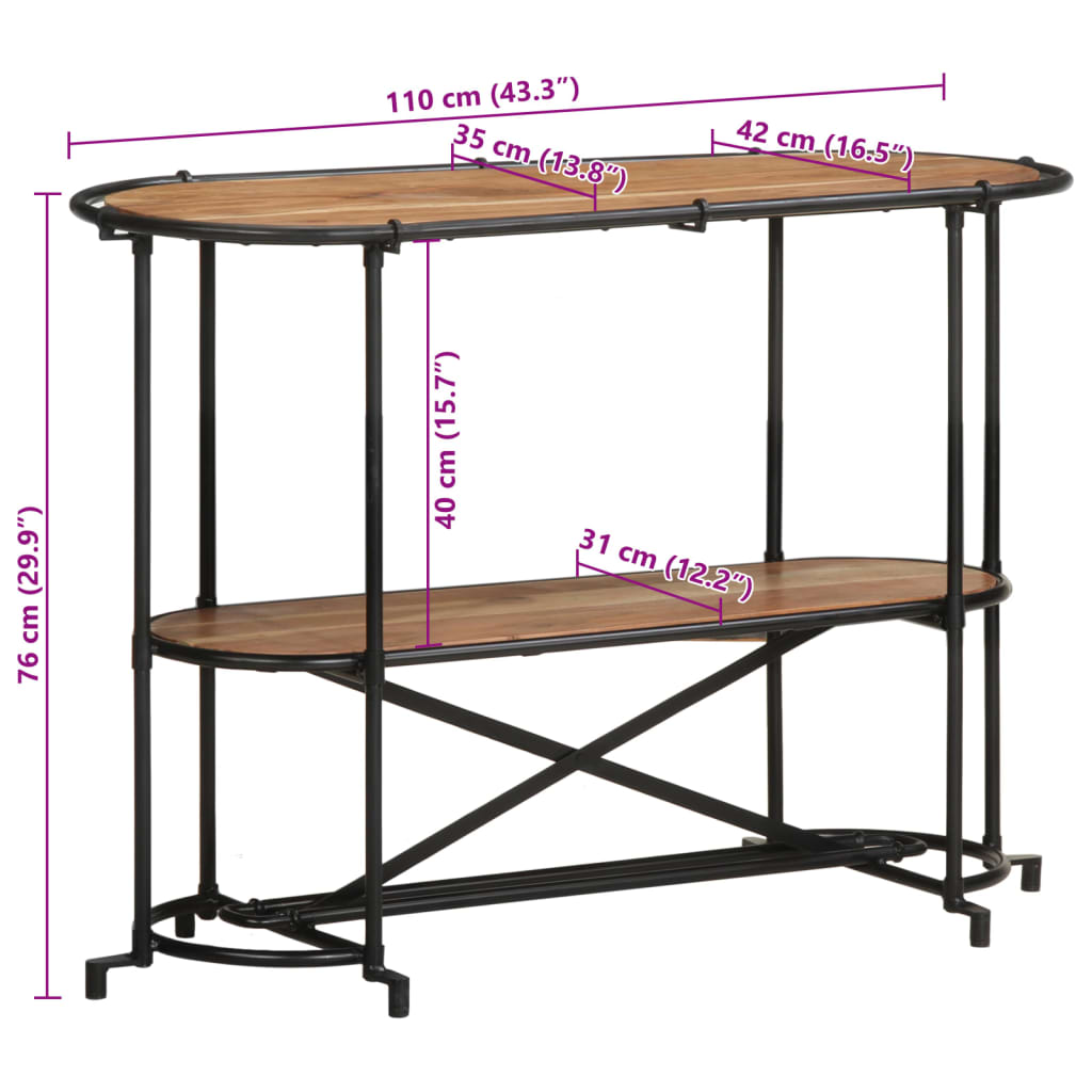 Tömör akácfa tálalóasztal 110 x 42 x 76 cm