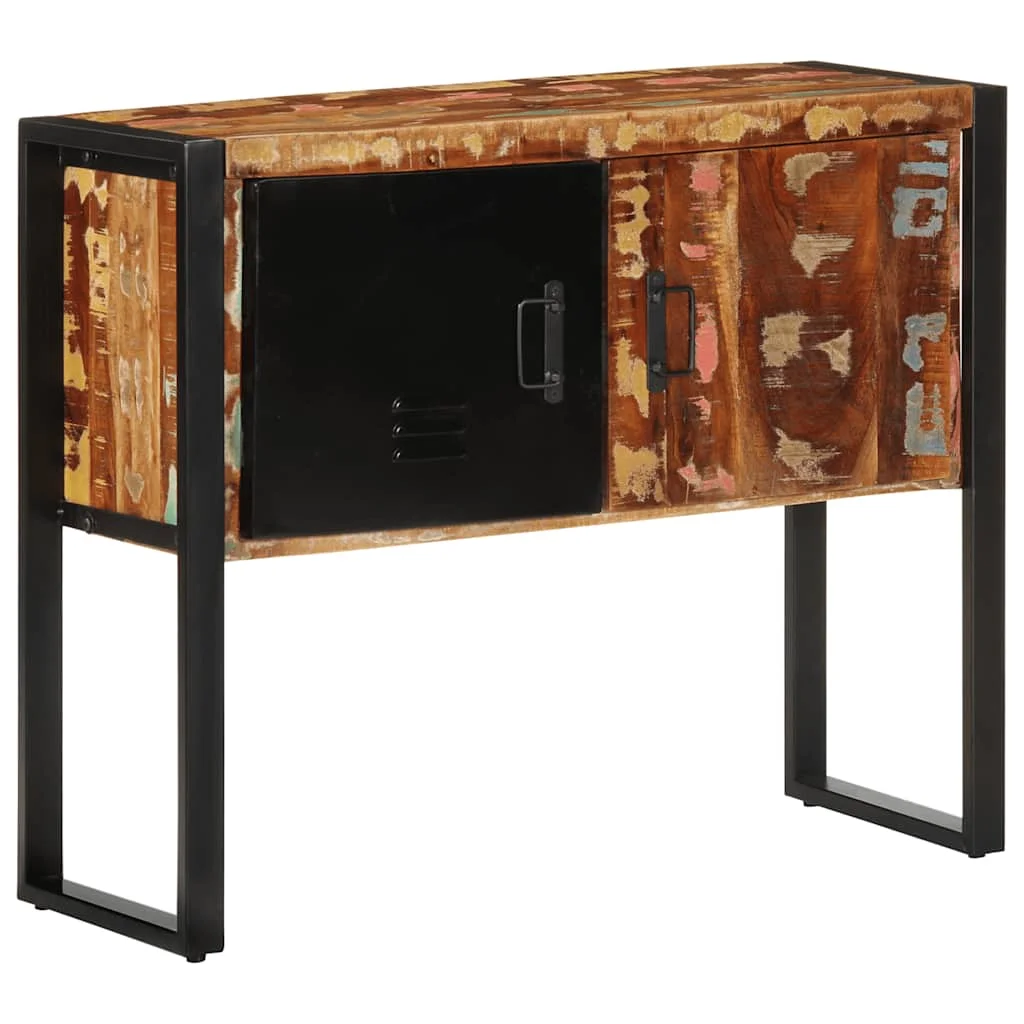 Konzolszekrény többszínű 90x35x75 cm tömörfa újrahasznosított