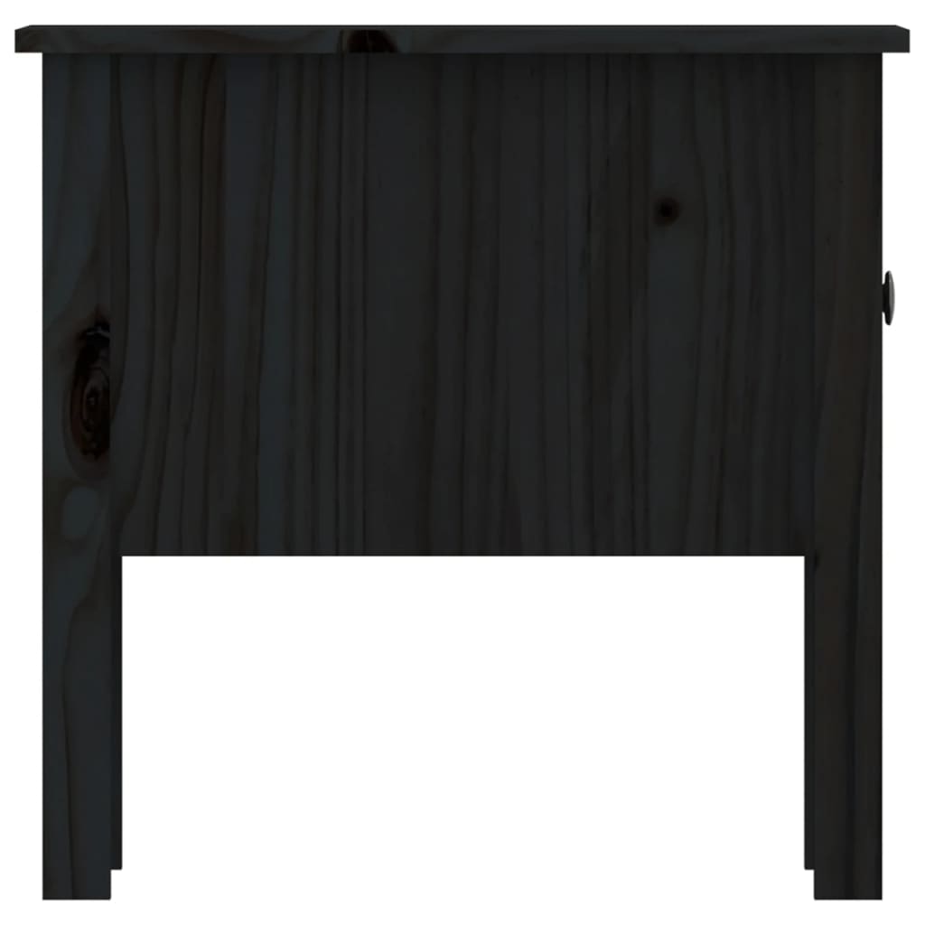 2 db fekete tömör fenyőfa kisasztal 50 x 50 x 49 cm
