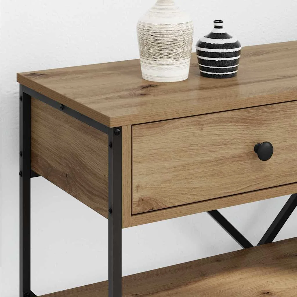 Konzolasztal fiókkal polcokkal Barna 100 x 34,5 x 75 cm faszínű