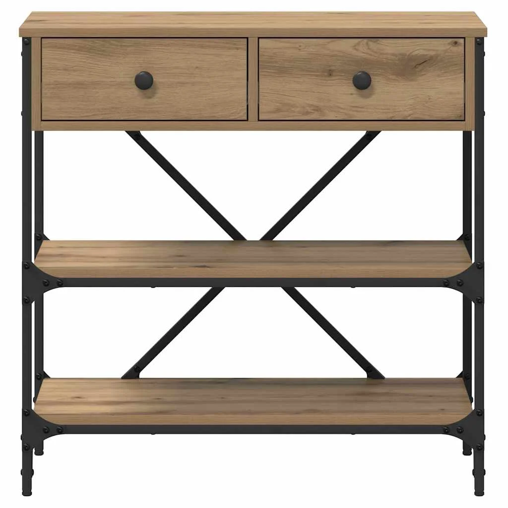 Konzolasztal fiókkal polcokkal Barna 100 x 34,5 x 75 cm faszínű