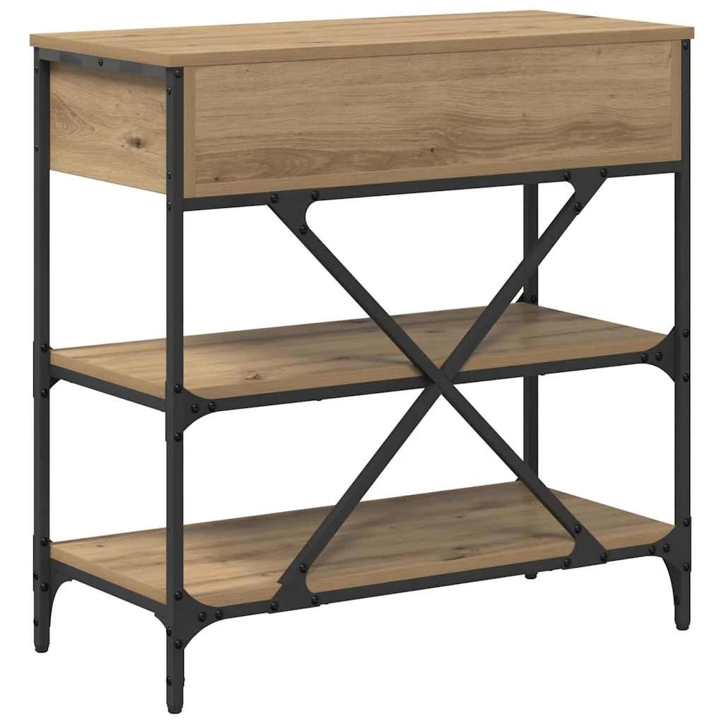 Konzolasztal fiókkal polcokkal Barna 100 x 34,5 x 75 cm faszínű