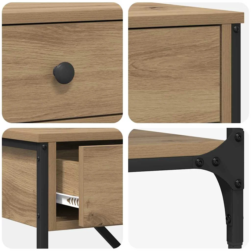 Konzolasztal fiókkal polcokkal Barna 100 x 34,5 x 75 cm faszínű