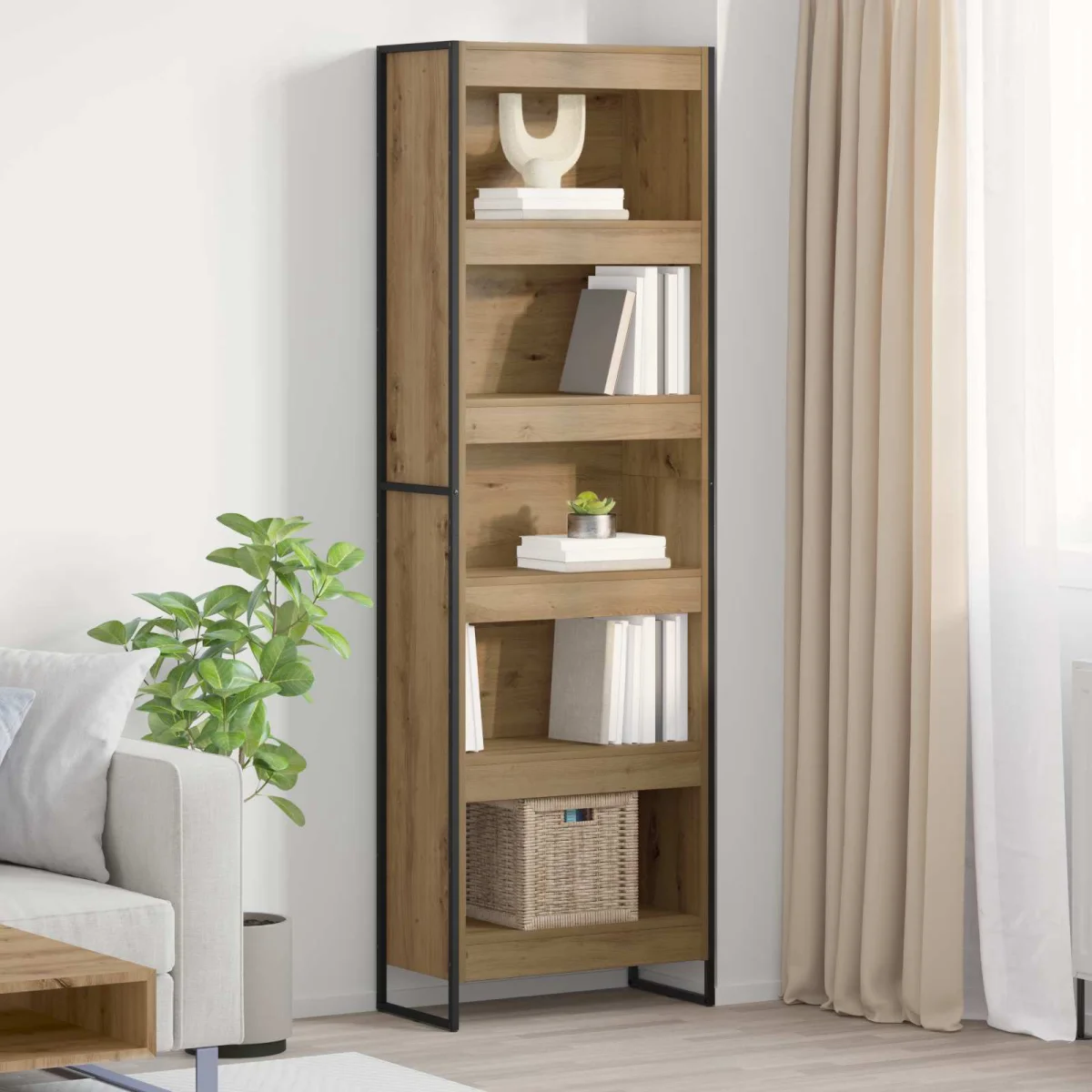 Könyvespolc 2 pcs Művészi tölgy 80 x 30 x 155 cm Faanyag