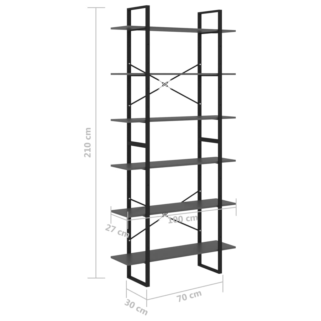 Szürke tömör fenyőfa magasszekrény 100 x 30 x 210 cm