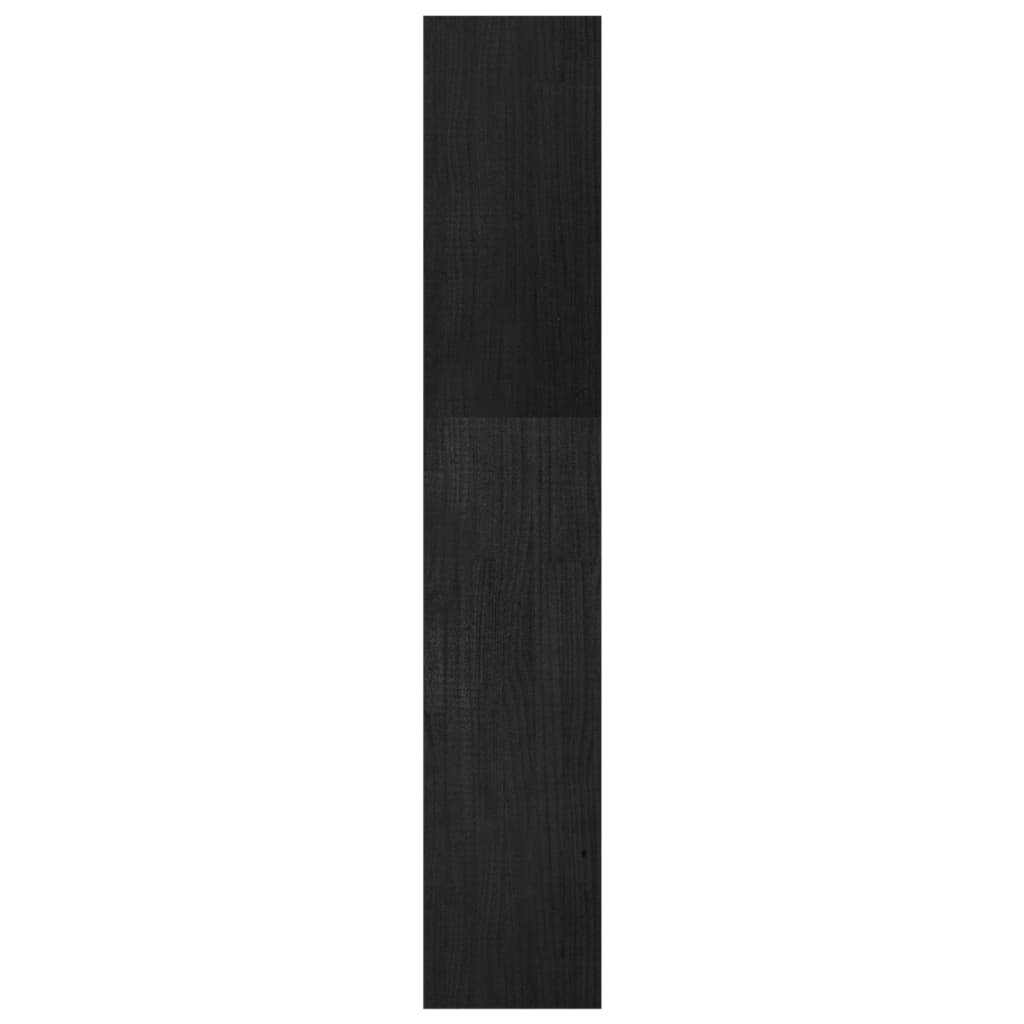 Fekete tömör fenyőfa könyvszekrény/térelválasztó 40x30x167,5 cm
