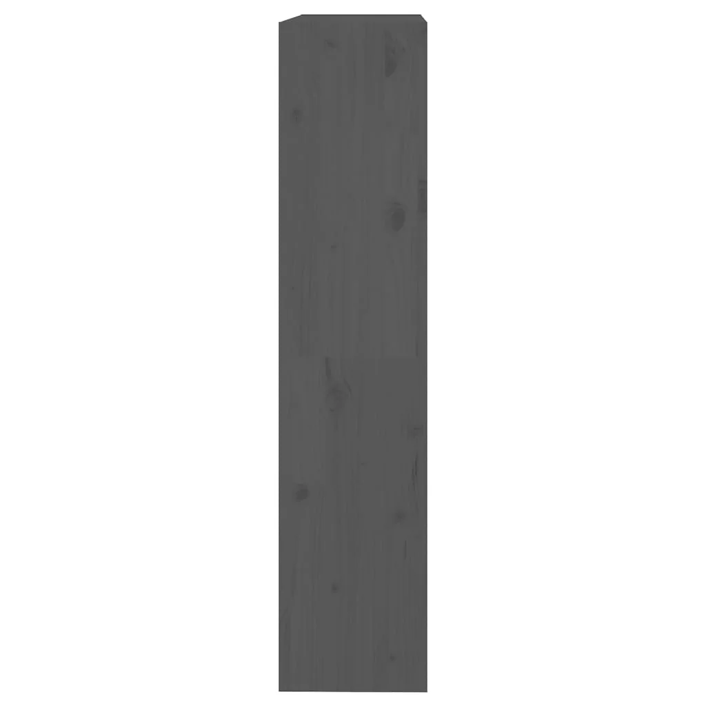 Szürke tömör fenyőfa könyvszekrény/térelválasztó 80x30x135,5 cm