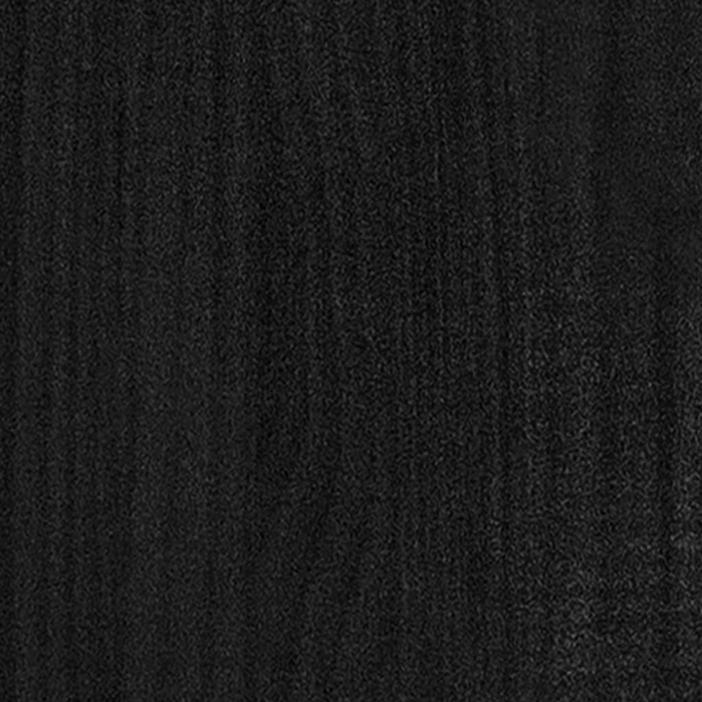 Fekete tömör fenyőfa könyvszekrény/térelválasztó 80x35x135 cm