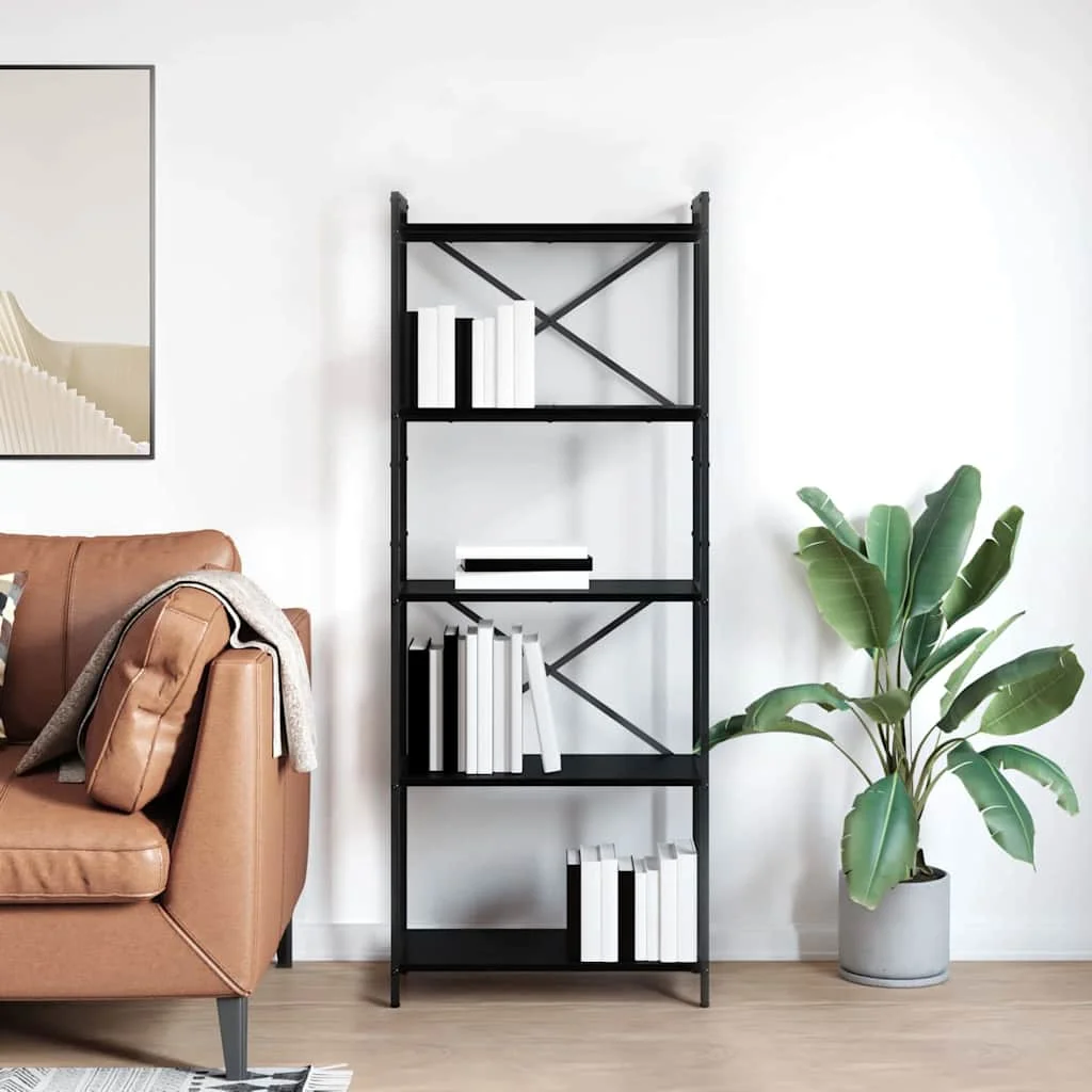 Könyvszekrény Musta tammi 60 x 30 x 153 cm Faanyag