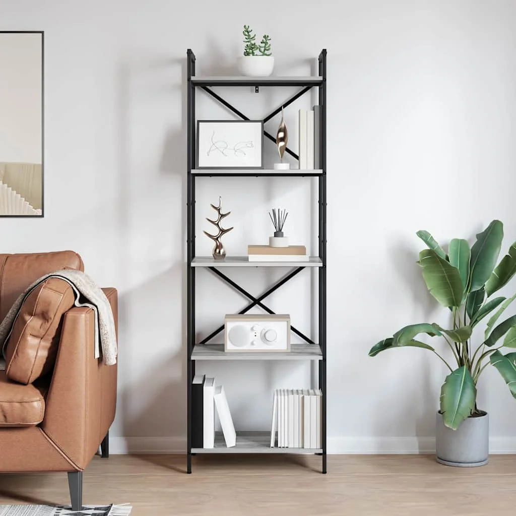 Könyvespolc Szürke Sonoma 56 x 34 x 171 cm Faanyag