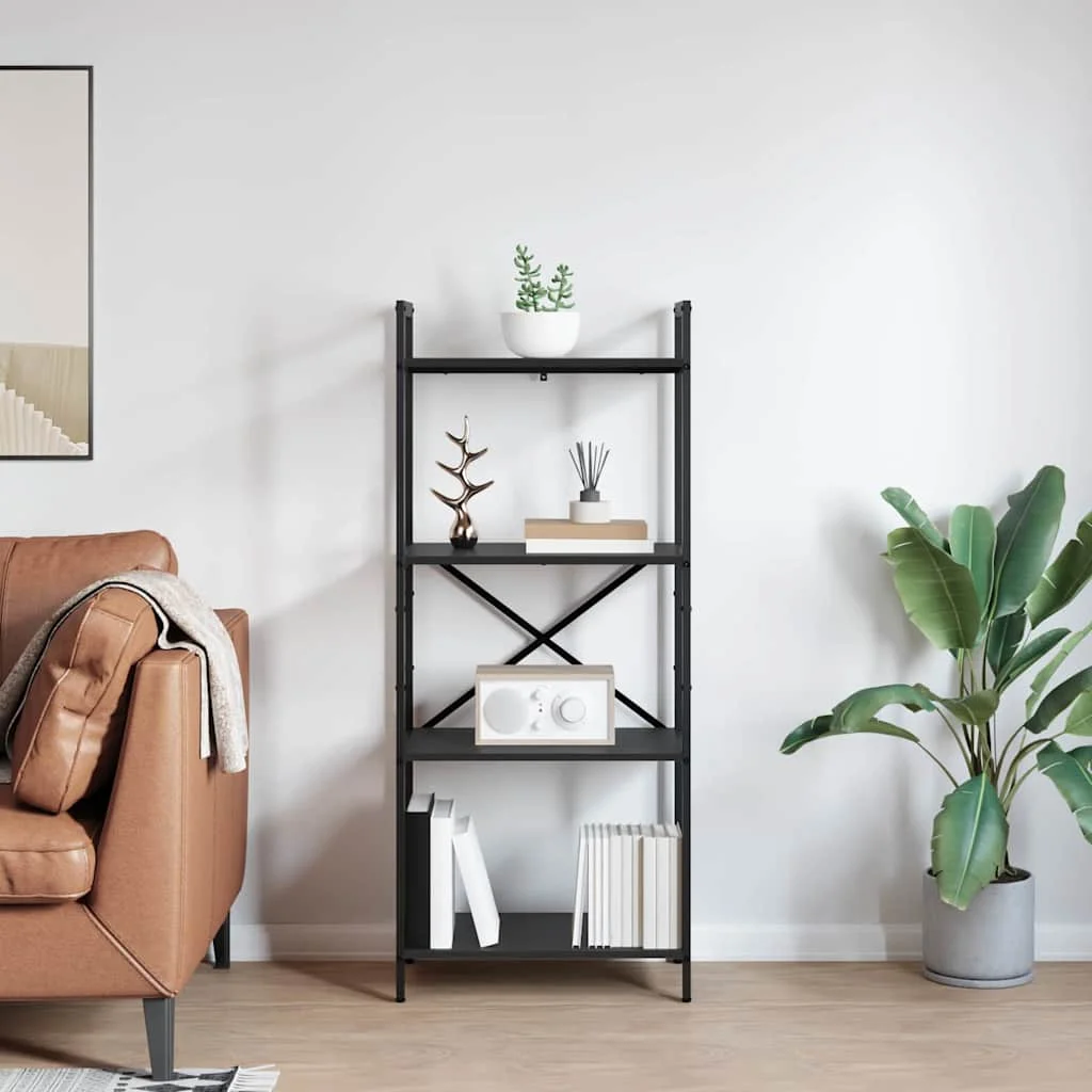 Könyvespolc Fekete tölgy 56 x 34 x 133,5 cm Faanyag
