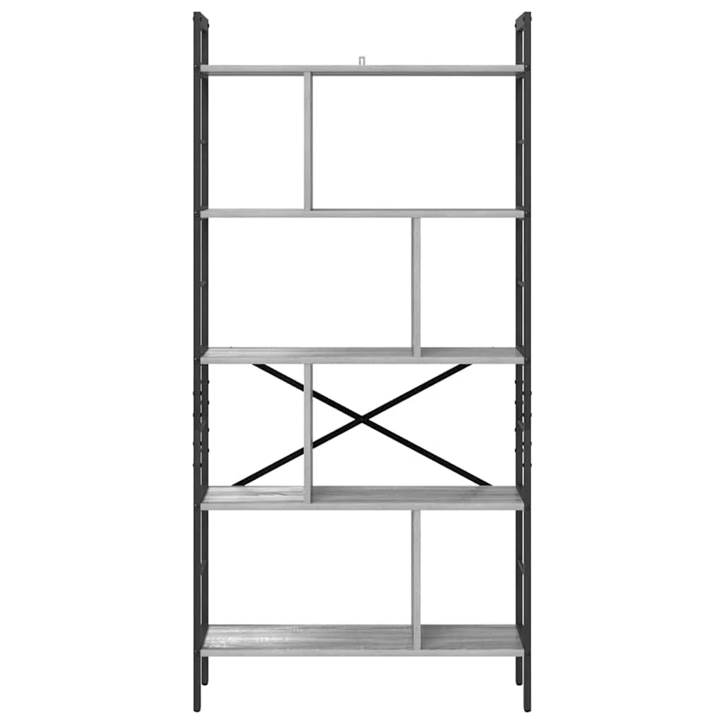 Könyvespolc Szürke Sonoma 75 x 30 x 156 cm Faanyag