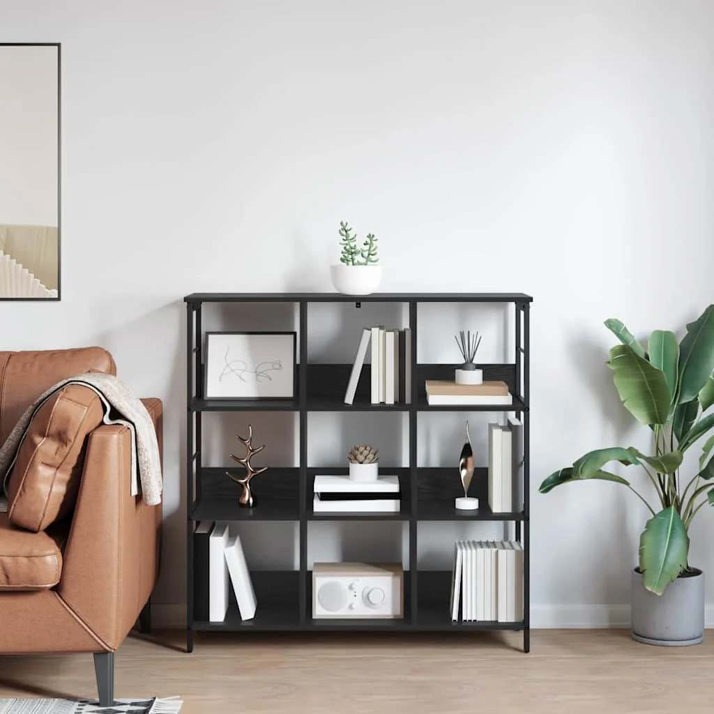 Könyvespolc Fekete tölgy 102 x 32 x 104,5 cm Faanyag