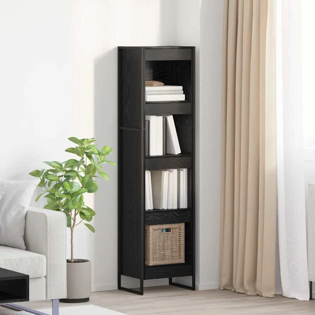 Könyvespolc Fekete tölgy 80 x 30 x 155 cm Faanyag