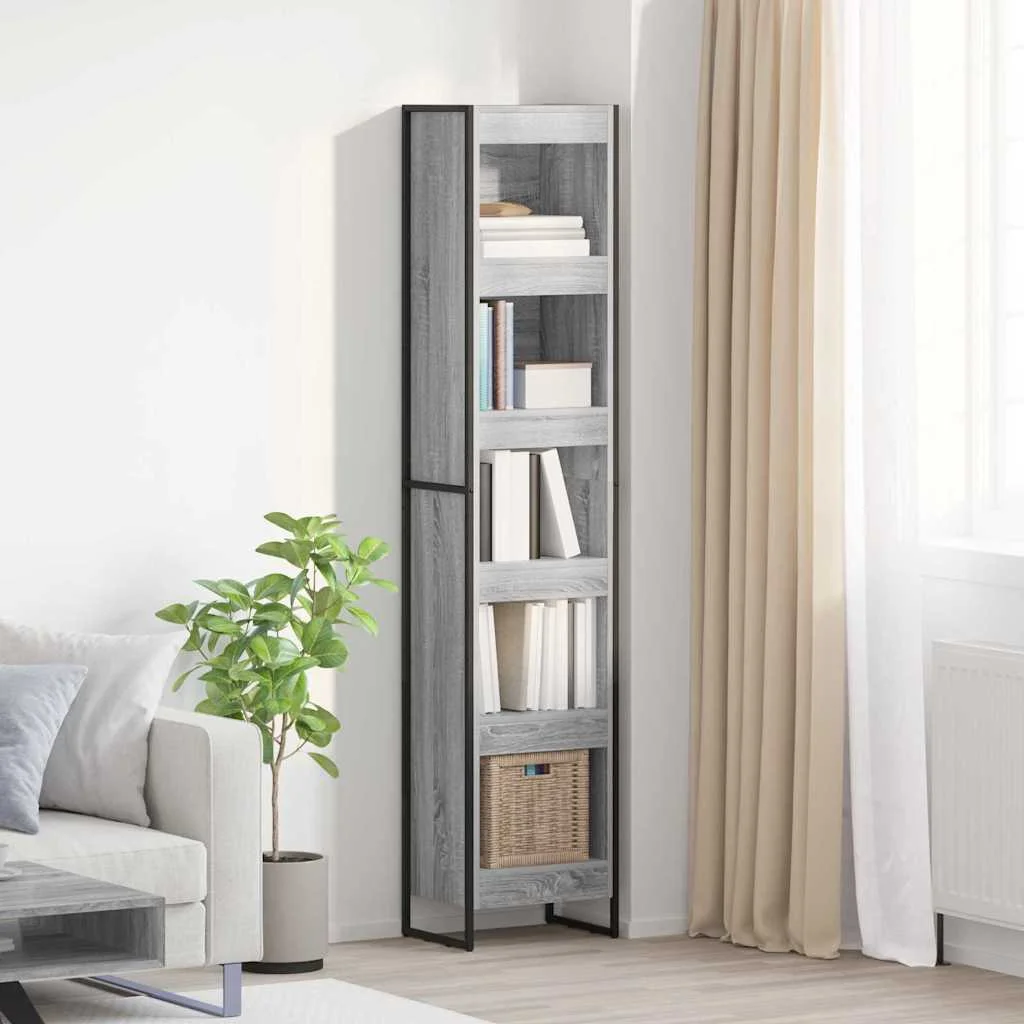 Könyvespolc Szürke Sonoma 80 x 30 x 155 cm Faanyag
