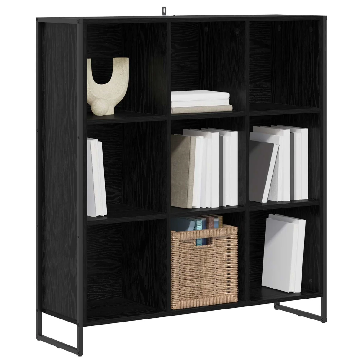 Könyvespolc Fekete tölgy 99.5 x 30 x 108.5 cm Faanyag