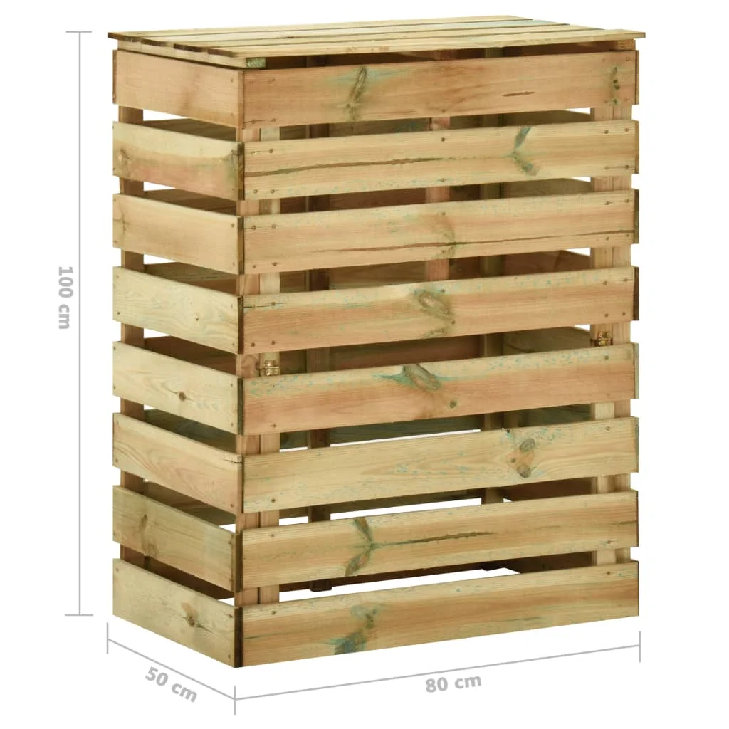 3 db lécezett impregnált fenyőfa kerti komposztáló 80x50x100 cm