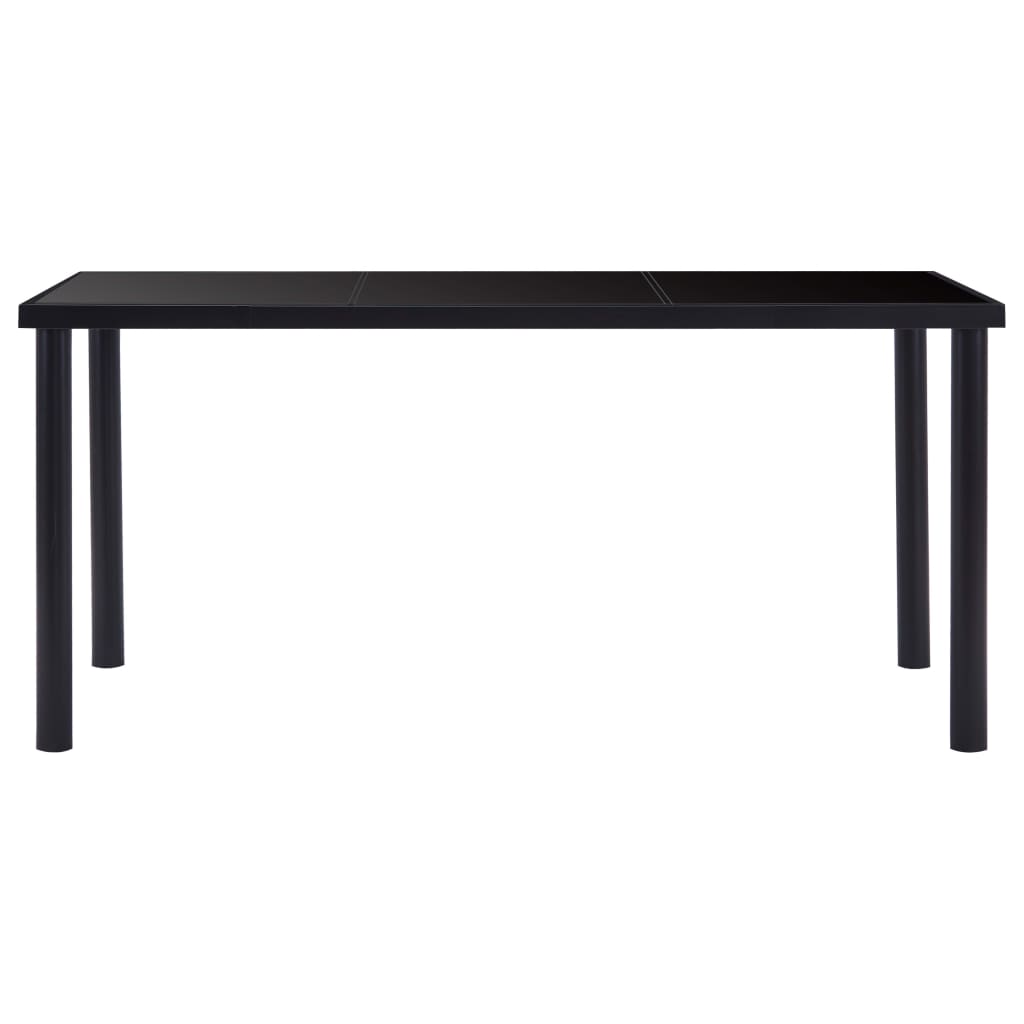 Fekete edzett üveg étkezőasztal 160 x 80 x 75 cm