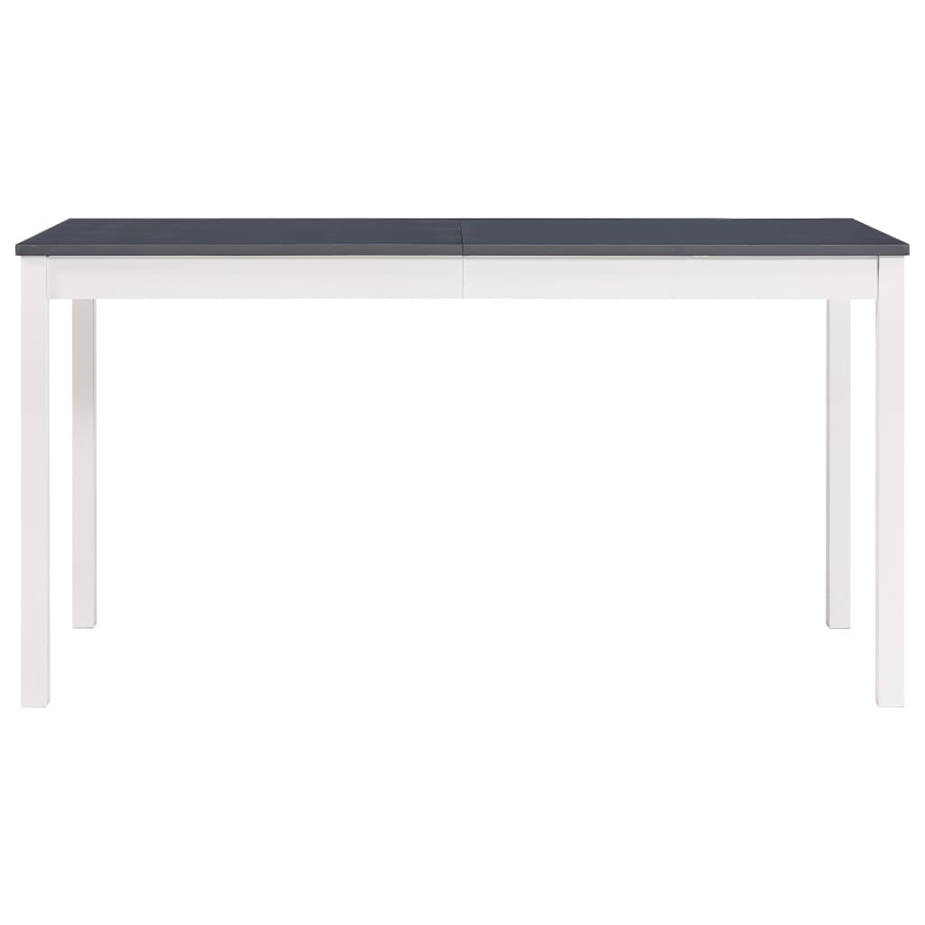 Fehér és szürke fenyőfa étkezőasztal 140 x 70 x 73 cm