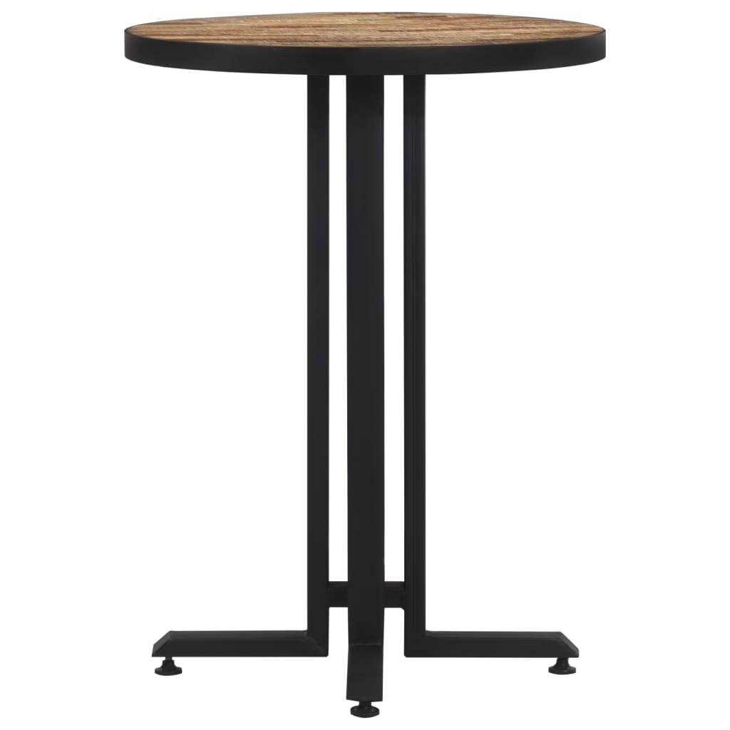 Kerek tömör újrahasznosított tíkfa bisztróasztal Ø55 x 76 cm
